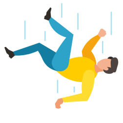 A falling man