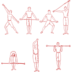 Man Is Exercising with a Baton