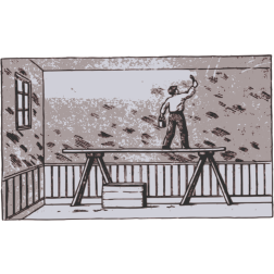 Man painting house wall