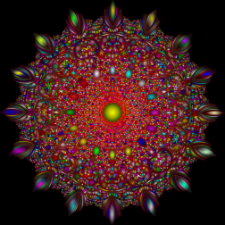 Glowing red Mandala