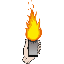 Smartphone on fire