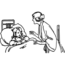 Mother and a child in bed
