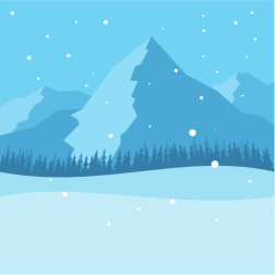 Mountainous landscape in winter