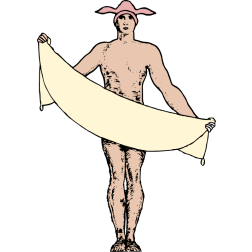 Naked rabbit man with banner-1638569995