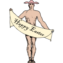 Rabbit man with a Happy Easter