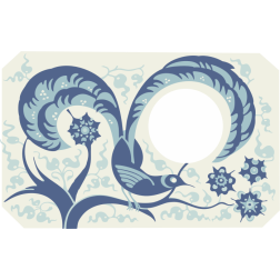 Old Art Déco clock panel with bird