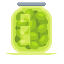 Olives in a glass jar