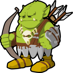 Green Orc Archer Vector Character