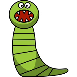 Green Cartoon Monster with Spiky Teeth