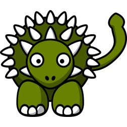 Cartoon Green Dinosaur with Spikes