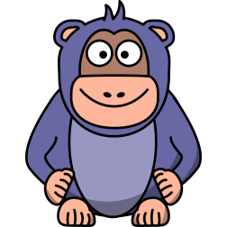 Cute Cartoon Purple Gorilla
