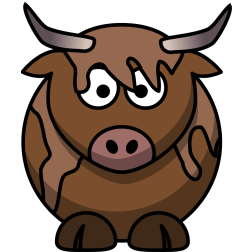 Cute Cartoon Highland Cow