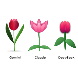 Three Flower Illustrations Made with AI