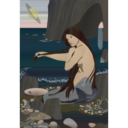 Mermaid by the Sea at Twilight