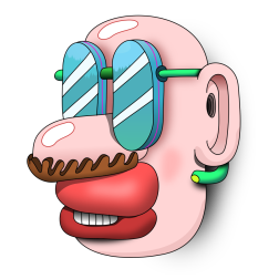 Head with Sunglasses and Mustache
