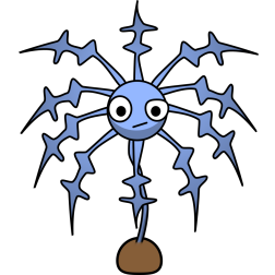 Blue Cartoon Spiky Creature