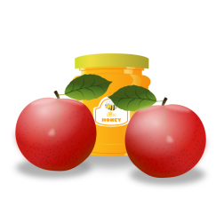 Honey Jar with Two Red Apples
