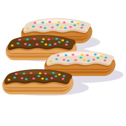 Pastry with chocolate topping