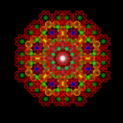 Fractal floral shape on black background