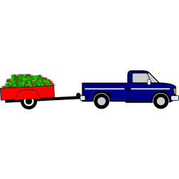 Pickup truck with hauling leaves