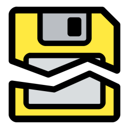 Broken floppy disc