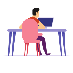 Programmer working at the office desk