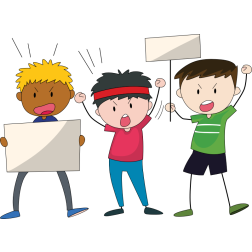 Kids protesting