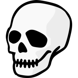 Scary skull with zipped mouth vector image