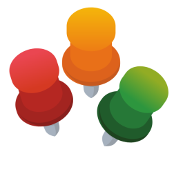 Colorful pushpins