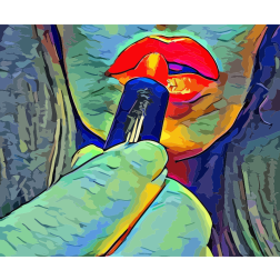 Lady with lipstick