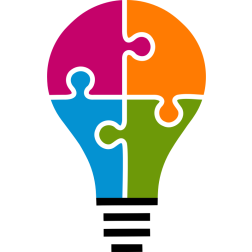 Lightbulb and jigsaw puzzle without border