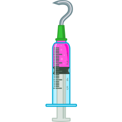 Question mark syringe