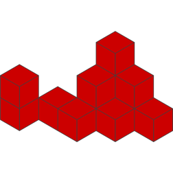 A pile of red cubes