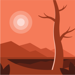 Hot day sunset