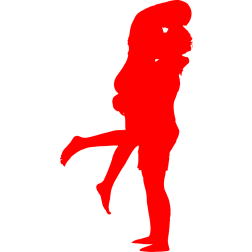 Red Kissing Couple
