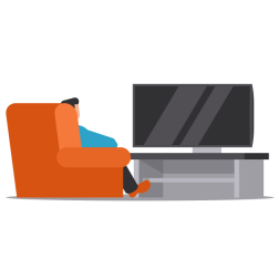 Person Watching Television on Armchair