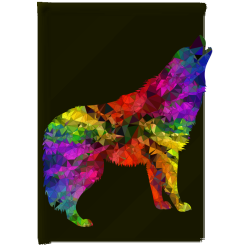 Rainbow wolf howling