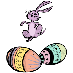 Retro Easter Bunny and Eggs