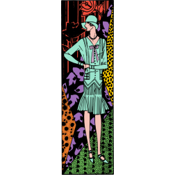 Retro Lady with random patterns-1646347074