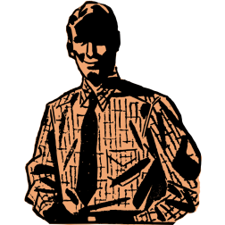 Retro orange man in a suit