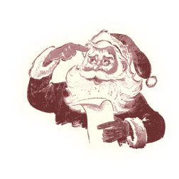 Retro thinking Santa