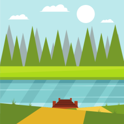 Pier on a river bank