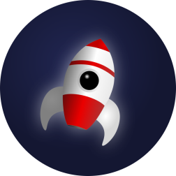 Flying rocket icon
