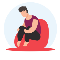 Sad Man Sitting in Bean Bag