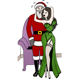 Santa and woman