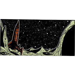 Retro futuristic rocket