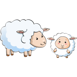 Cartoon sheep and lamb