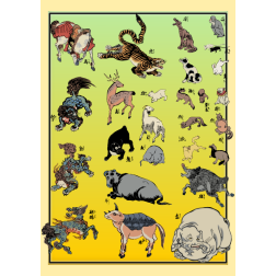 Traditional Japanese Animals Vector Collection