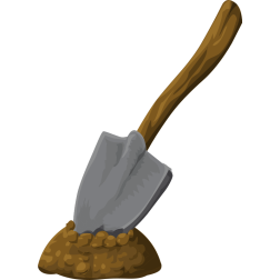 Shovel in the soil