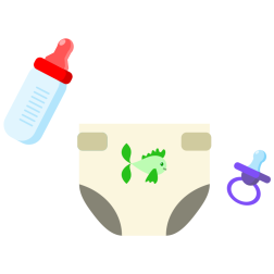 Bottle, Diaper and Pacifier